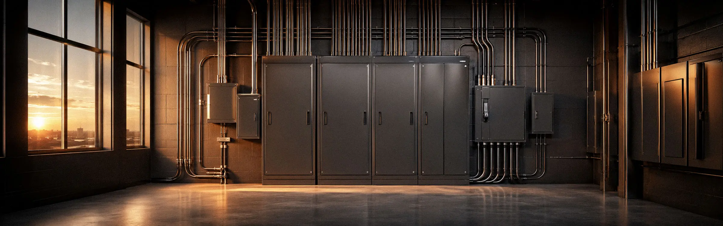 Commercial electrical panel and conduit installation